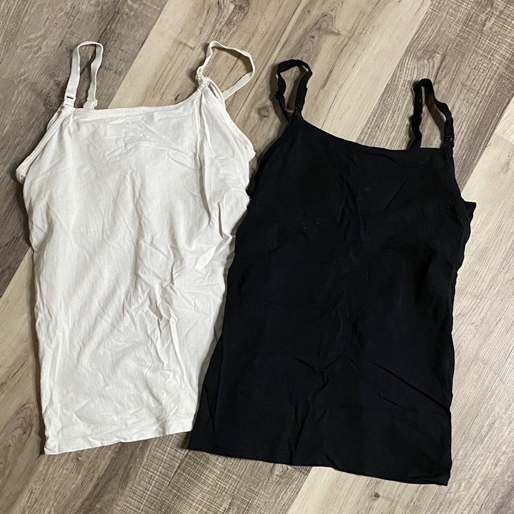 Kindred Bravely Nursing Black and White Camisole Tops